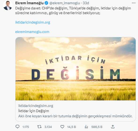 İmamoğlu'nun 'İktidar İçin Değişim' çağrısını ilan edeceği internet sitesi yayına girdi