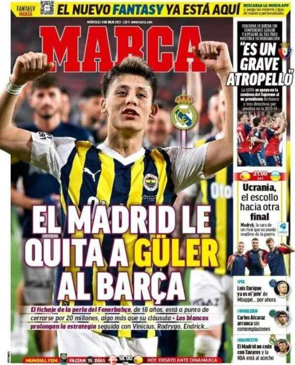 İspanyol basını tam sayfa verdi! Tüm ülke, Arda Güler'in Real Madrid'e transferini konuşuyor