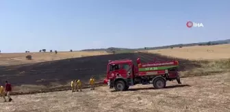 Çan'da arpa tarlasında çıkan yangın söndürüldü