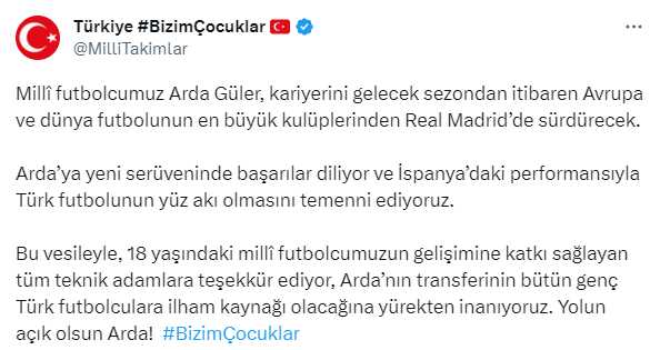 Milli Takım'ın Arda paylaşımı ortalığı karıştırdı! Fenerbahçe'nin yaptığı 'düzeltme'ye yanıt Gençlerbirliği'nden geldi