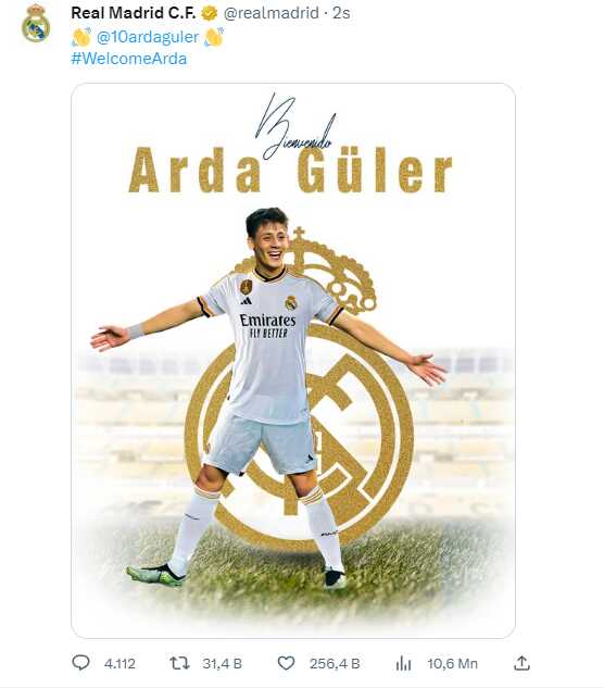 Real Madrid sanki günlerdir bu anı bekliyormuş! Arda Güler paylaşımlarının arkası gelmiyor