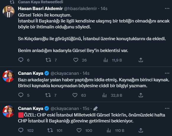 Canan Kaftancıoğlu görevden alınıyor mu? Gürsel Tekin iddiası CHP'de bomba etkisi yarattı Canan Kaftancıoğlu görevden alınıyor mu? Gürsel Tekin iddiası CHP'de bomba etkisi yarattı