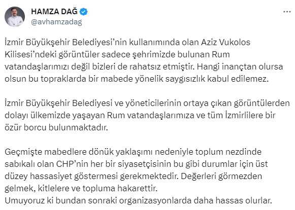 Hamza Dağ: Mabede yönelik saygısızlık kabul edilemez