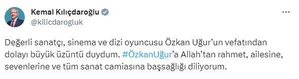 Özkan Uğur'un ölüm sanat ve siyaset camiasını yasa boğdu! Paylaşımlar peş peşe geldi