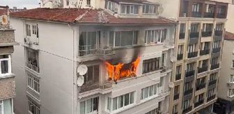 Şişli'de 5 Katlı Binada Çıkan Yangın Sonucu Kadın Kurtarıldı