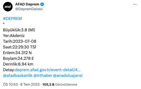 Antalya deprem mi oldu? SON DAKİKA! Az önce Antalya'da deprem oldu mu? Antalya deprem şiddeti ne?