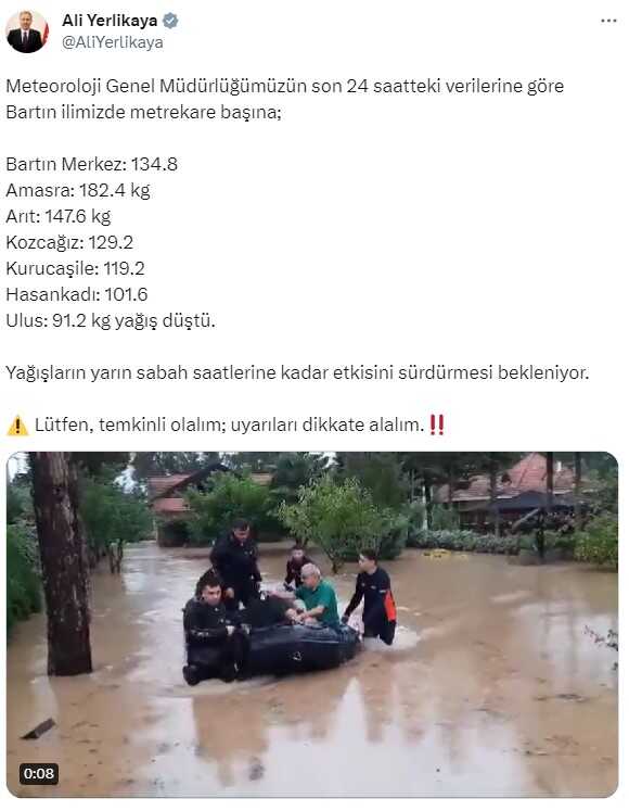 Yağışlar Karadeniz'i esir aldı: Bakan Yerlikaya ve Tunç sel bölgesine gidiyor Yağışlar Karadeniz'i esir aldı: Bakan Yerlikaya ve Tunç sel bölgesine gidiyor