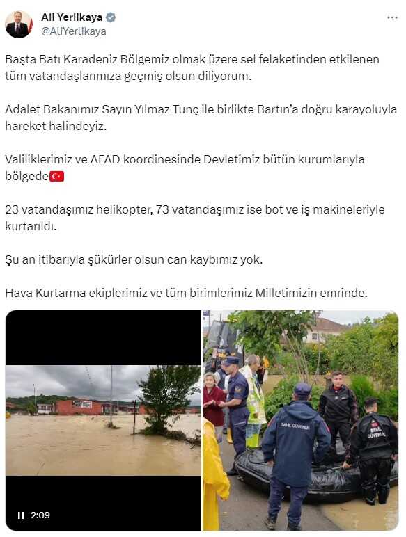 Yağışlar Karadeniz'i esir aldı: Bakan Yerlikaya ve Tunç sel bölgesine gidiyor Yağışlar Karadeniz'i esir aldı: Bakan Yerlikaya ve Tunç sel bölgesine gidiyor