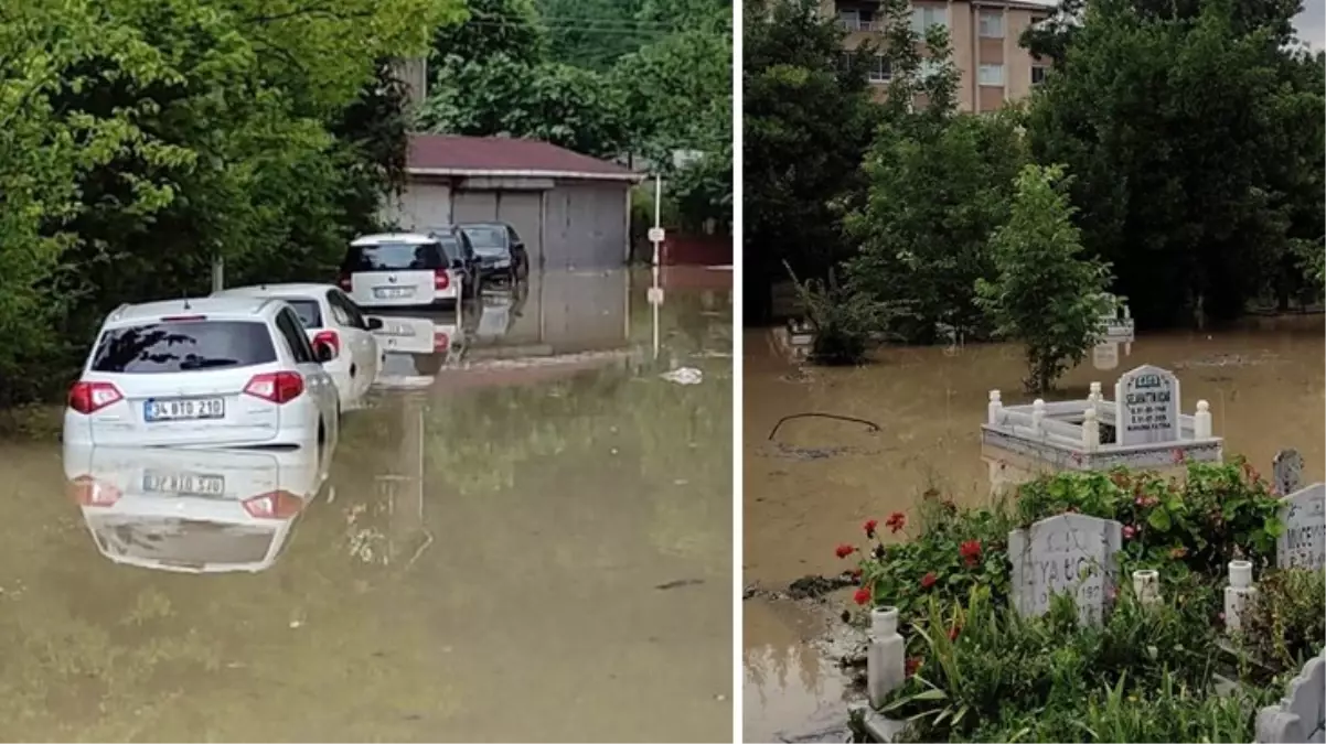 2 derenin taştığı Cide'de hayat durma noktasına geldi! Araçlar sular altında, evler havuz gibi