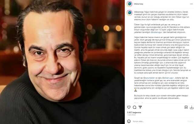 Özkan Uğur'un ölüm haberini veren doktor son anlarını anlattı: Yoğun bakımda bile teşekkürü ihmal etmedi