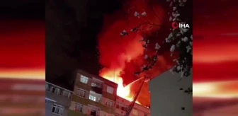 Esenler'de korkutan yangın: Yangın anında oluşan patlama cep telefonu kamerasında