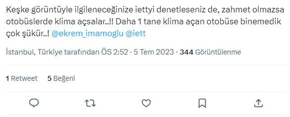 Halk, İETT şoförlerinin klima açmamasından dertli! Sosyal medyada veryansın ettiler