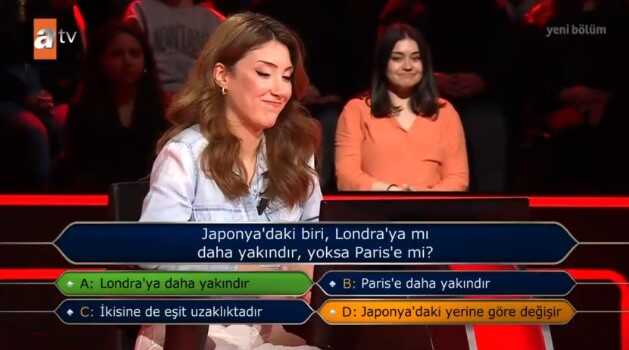 (Japonya'daki biri, Londra'ya mı daha yakındır, yoksa Paris'e mi?) Kim Milyoner Olmak İster 11 Temmuz Sorusu Cevabı Nedir? 100 Bin TL'lik soru!