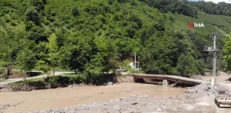 Düzce Fındıklı Aksu köyünde sel suları 4 evi, 5 ahırı yıktı
