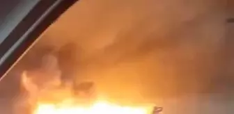Sarıyer TEM Otoyolunda Otomobil Yangını