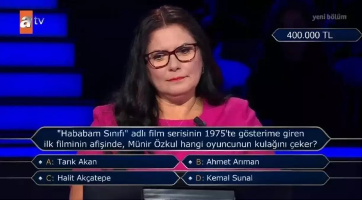 ('Hababam Sınıfı' adlı film serisinin 1975'te gösterime giren ilk...) Kim Milyoner Olmak İster 13 Temmuz Sorusu Cevabı Nedir? 400 Bin TL'lik soru!