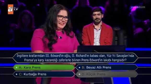 (Prens Edward'ın lakabı hangisidir?) Kim Milyoner Olmak İster 13 Temmuz Sorusu Cevabı Nedir? 100 Bin TL'lik soru ve cevabı ne? (Prens Edward'ın lakabı hangisidir?) Kim Milyoner Olmak İster 13 Temmuz Sorusu Cevabı Nedir? 100 Bin TL'lik soru ve cevabı ne?