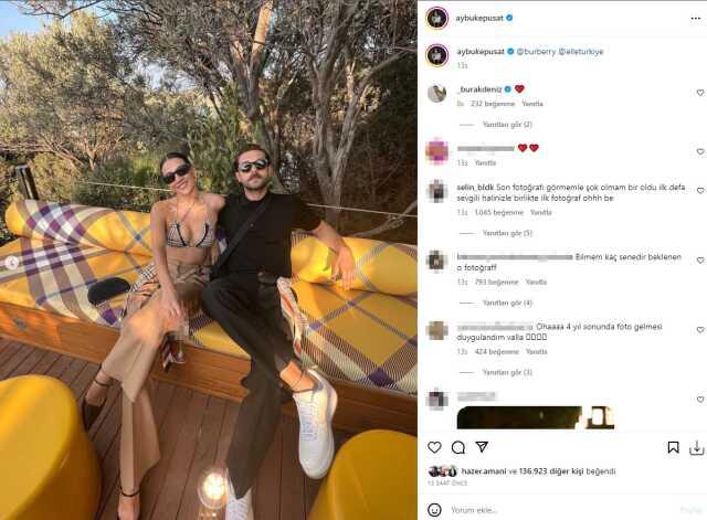 Aybüke Pusat ve Furkan Andıç çifti ilk kez birlikte fotoğraf paylaştı