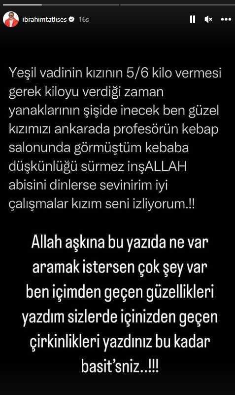 Beren Gökyıldız'a 'Kilo ver' dediği için tepki çeken İbrahim Tatlıses isyan etti: Bu kadar basitsiniz