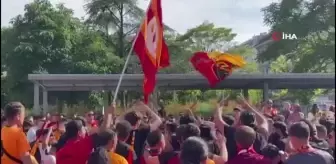 Galatasaray taraftarları Viyana sokaklarında