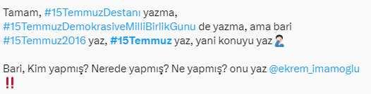 İBB'nin 15 Temmuz mesajı tepki çekti
