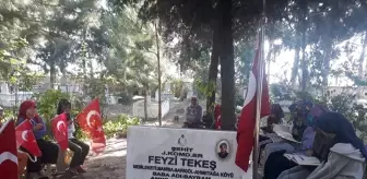 Manisa'da Bereketli Camisi Kur'an Kursu öğrencileri şehit mezarını ziyaret etti