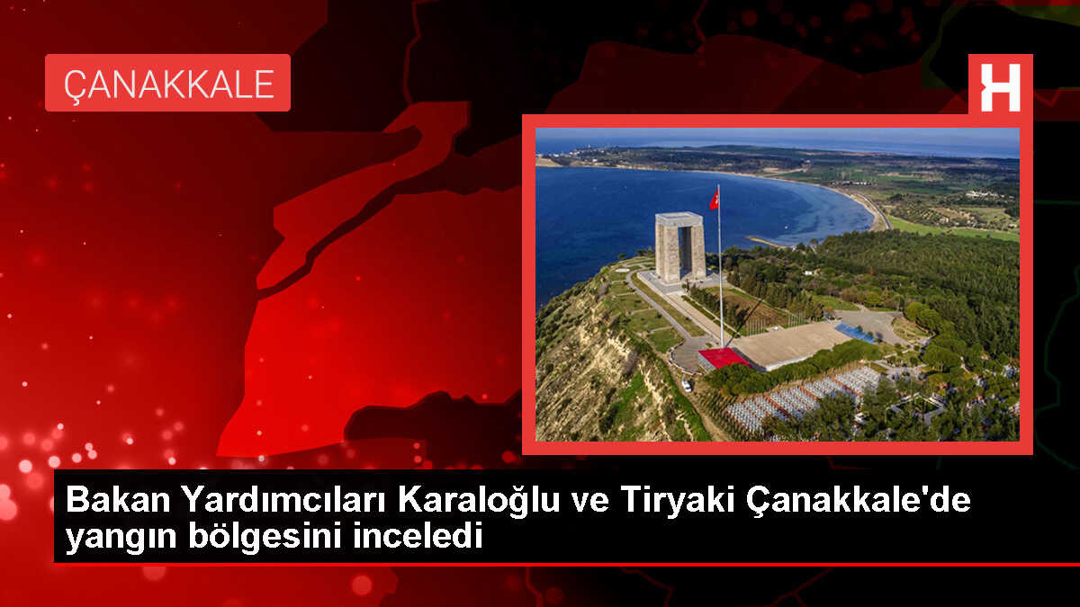 Bakan Yardımcıları Karaloğlu ve Tiryaki Çanakkale'de yangın bölgesini inceledi