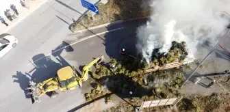 Bilecik'te seyir halindeki kamyon alev aldı