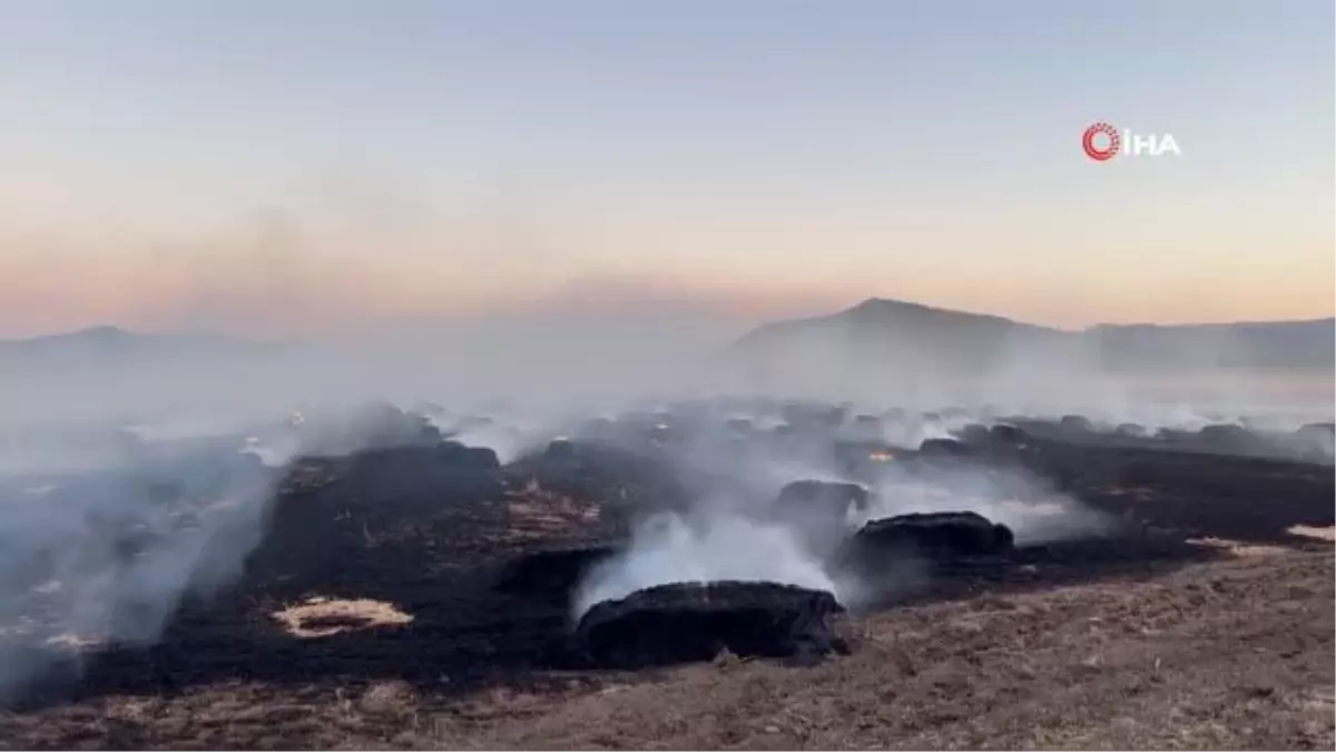 Burdur'da 300 dekarlık tarım arazisi ve saman balyaları küle döndü