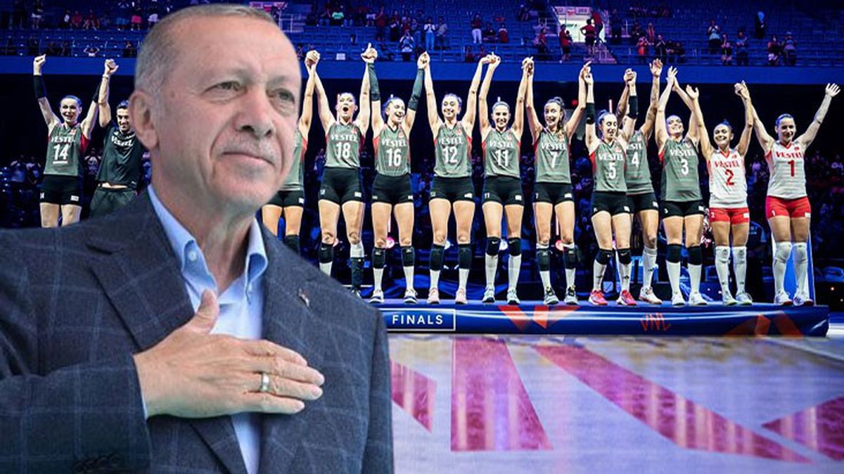 Cumhurbaşkanı Erdoğan, FIVB Milletler Ligi'nde şampiyonluğa ulaşan A Milli Kadın Voleybol Takımı'nı tebrik etti