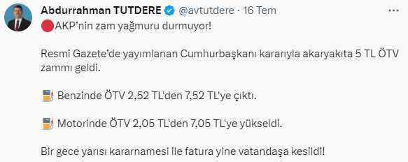 ÖTV zammına tepki gösteren CHP'li vekilin, oylamada 'kabul' oyu verdiği ortaya çıktı