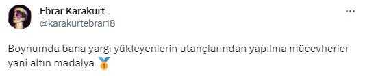 Türkiye'de cinsel tercihi nedeniyle eleştirilen Ebrar Karakurt'tan şampiyonluk sonrası bomba paylaşım Türkiye'de cinsel tercihi nedeniyle eleştirilen Ebrar Karakurt'tan şampiyonluk sonrası bomba paylaşım