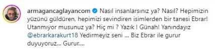Ebrar Karakurt'un paylaşımı sonrası 'Milli utancımız' denilerek hedef gösterilmesine ünlü isimlerden büyük tepki