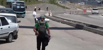 Emekli olup Türkiye'yi yürüyerek gezmeye başladı