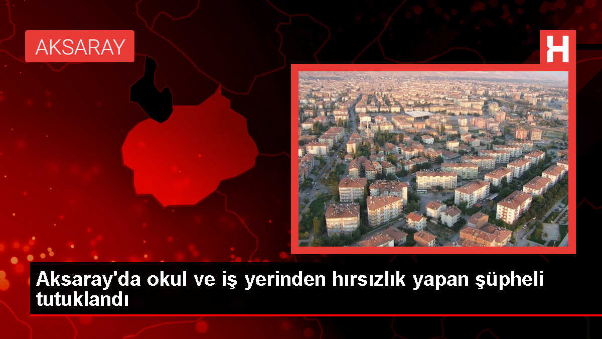Aksaray'da okul ve iş yerinden hırsızlık yaptığı iddia edilen şüpheli tutuklandı