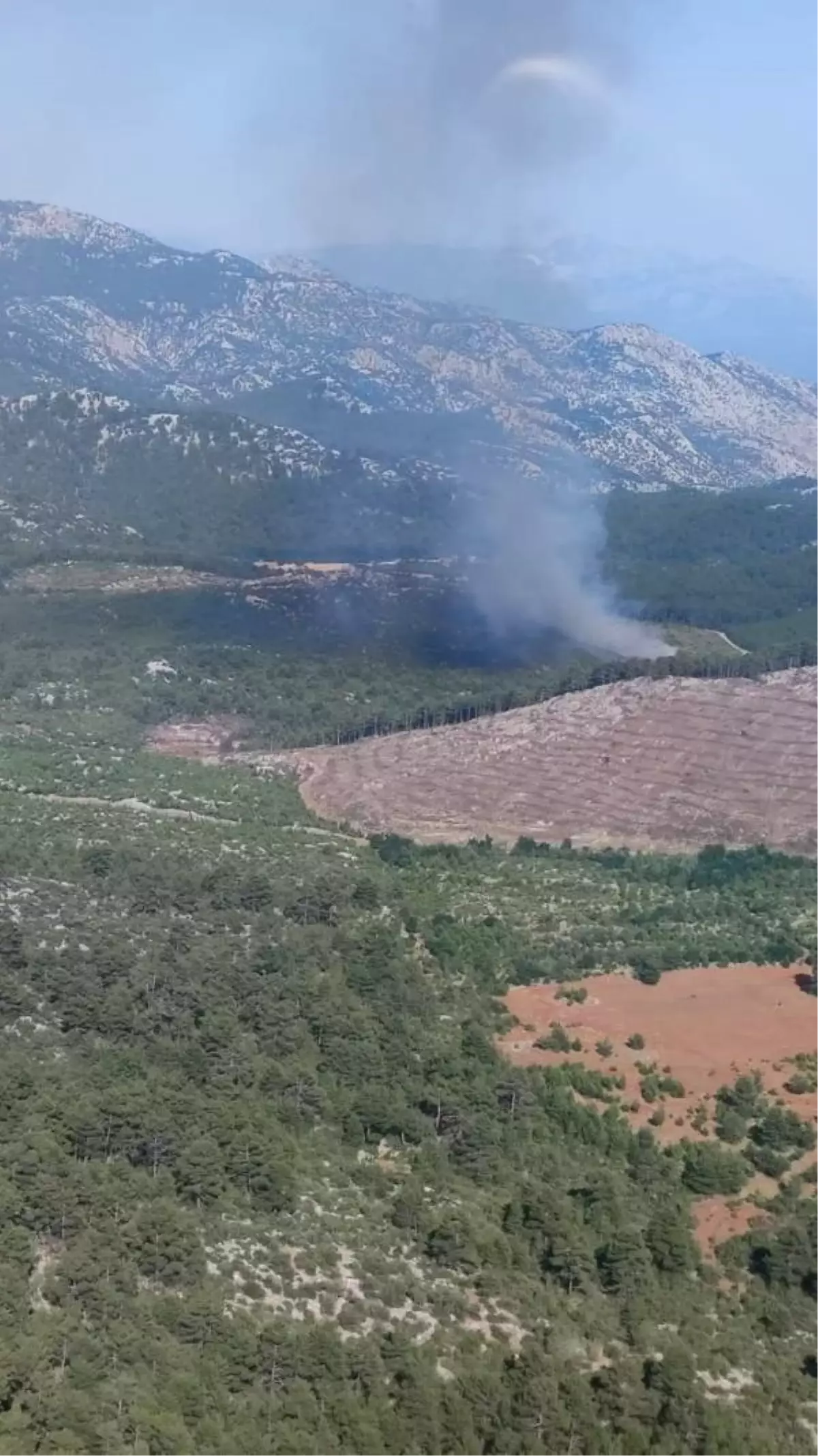 Isparta sınırındaki orman yangını 1 saatte söndürüldü