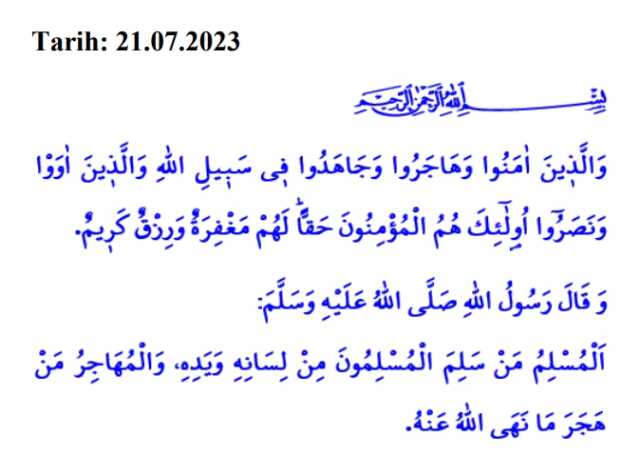 21 Temmuz Cuma Hutbesi yayınlandı! 21 Temmuz Cuma Hutbesi tam metni! Diyanet 21 Temmuz Cuma Hutbesi!