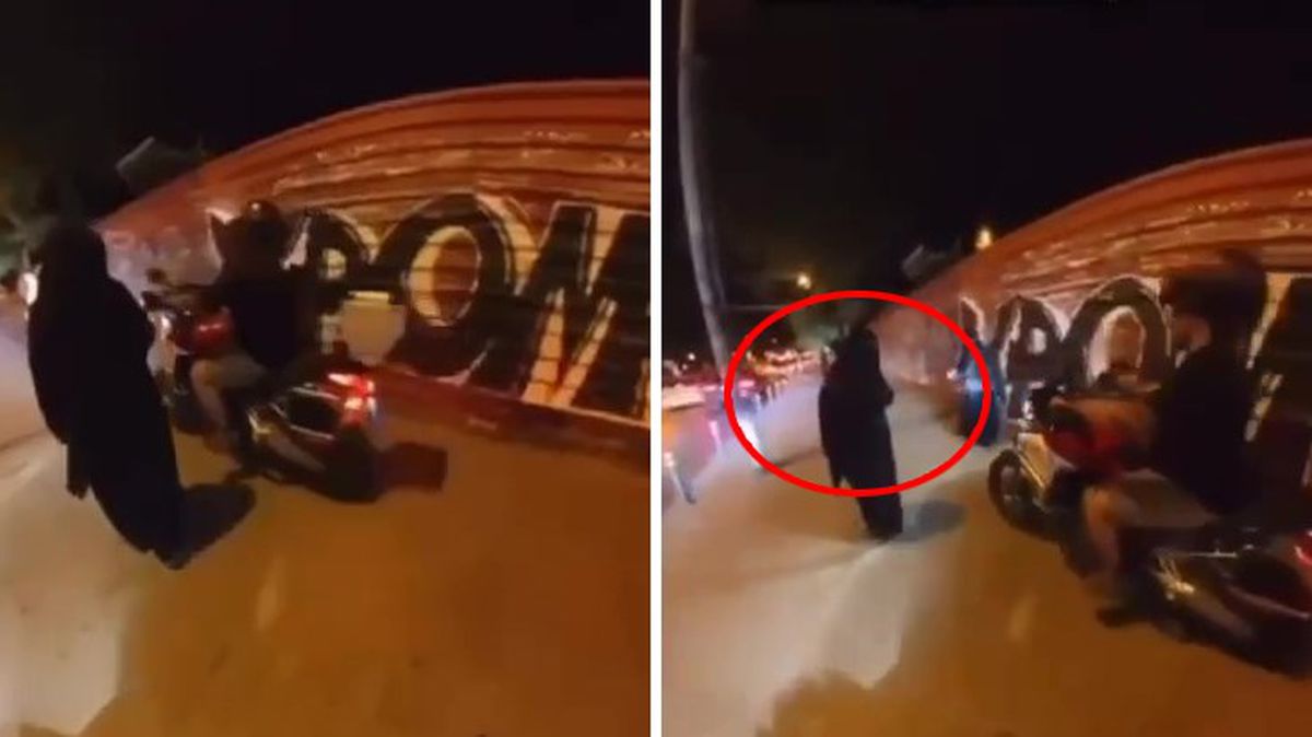 Motosikleti çarşaflı kadınların üzerine sürdüler, o anları sosyal medyadan paylaştıkları not daha rezil