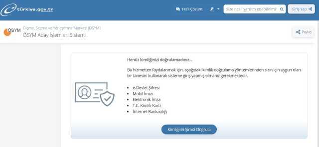 ÖSYM sonuçları sorgulama E- Devlet! E- Devlet ÖSYM giriş ekranı! E- Devletten ÖSYM sınav sonucunu öğrenme nasıl yapılır?