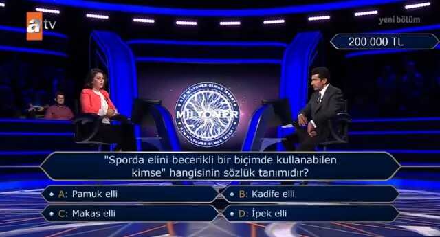 ('Sporda elini becerikli bir biçimde kullanabilen kimse...) Kim Milyoner Olmak İster 20 Temmuz Sorusu Cevabı Nedir? 200 Bin TL'lik soru ve cevabı ne?