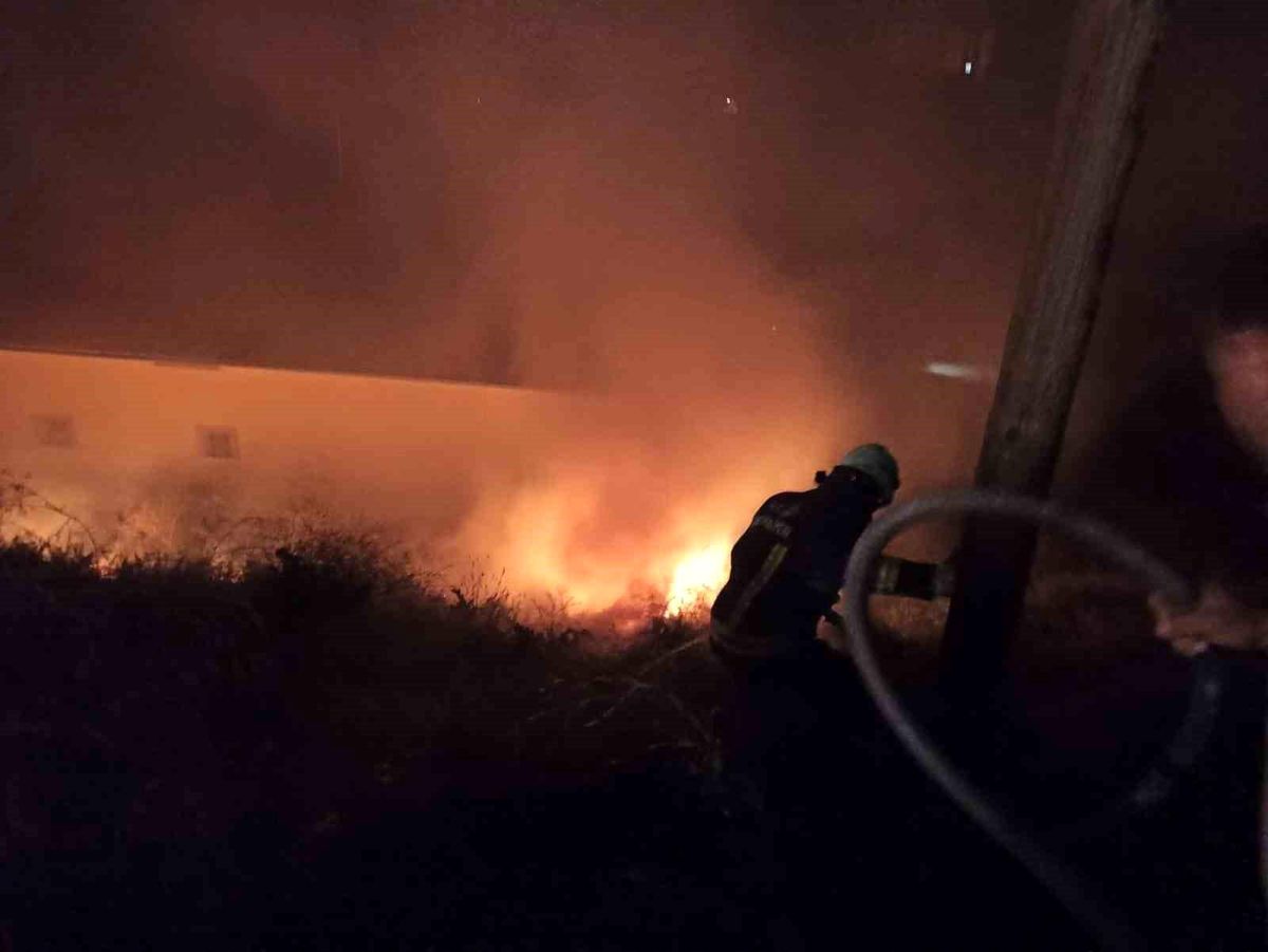 Van'ın Başkale ilçesinde çıkan anız yangını söndürüldü