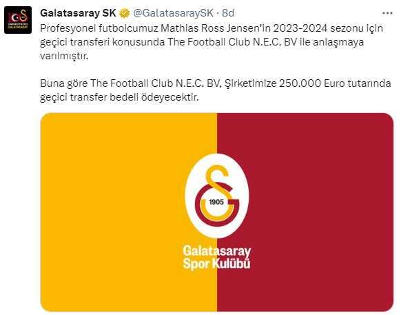 İşte gideceği takım! Galatasaray, Mathias Ross'u resmen kiraladı İşte gideceği takım! Galatasaray, Mathias Ross'u resmen kiraladı