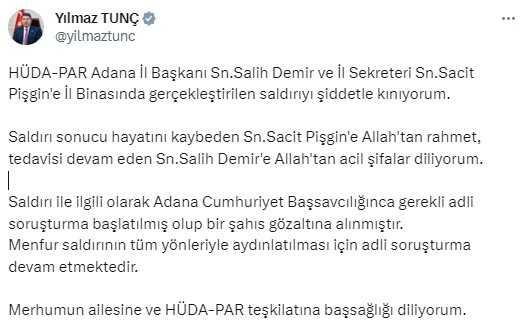 HÜDA PAR saldırısının ardından Bakan Yerlikaya duyurdu: Şüpheli şahıs yakalanıp gözaltına alındı