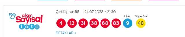 24 Temmuz 2023 Sayısal Loto çekiliş sonuçları açıklandı! Sayısal Loto sonuçları saat kaçta açıklanacak? Sayısal Loto CANLI izle! 24 Temmuz 2023 Sayısal Loto çekiliş sonuçları açıklandı! Sayısal Loto sonuçları saat kaçta açıklanacak? Sayısal Loto CANLI izle!