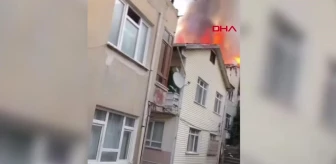 Beykoz'da İki Katlı Binada Çıkan Yangın Cep Telefonu Kamerasıyla Kaydedildi