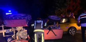 Denizli'de traktör ile otomobil çarpışması: 1 ölü, 2 yaralı