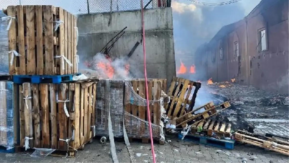 Eskişehir'de Palet Fabrikasında Çıkan Yangın Süpermarket Deposuna Sıçradı