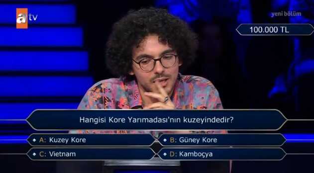(Hangisi Kore Yarımadası'nın kuzeyindedir?...) Kim Milyoner Olmak İster 25 Temmuz Sorusu Cevabı Nedir? 100 Bin TL'lik soru ve cevabı ne?