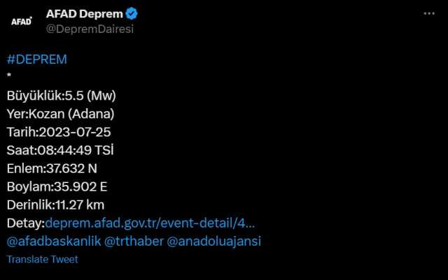 Mersin deprem mi oldu? Son depremler! Az önce nerede deprem oldu? 25 Temmuz AFAD ve Kandilli deprem listesi!