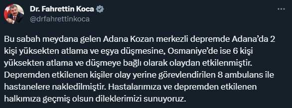 Son Dakika! Güne 5.5'lik sarsıntıyla uyanan Adana, bu kez de 4.4'lük depremle sallandı